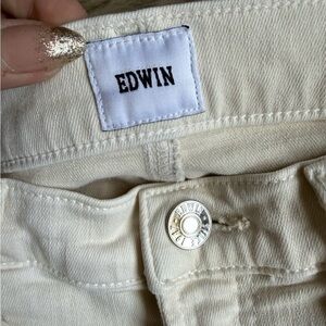 Edwin Straight White Denim Jeans Women's